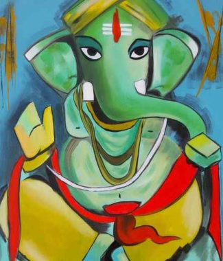 Thumb Impression Ganesh Painting
